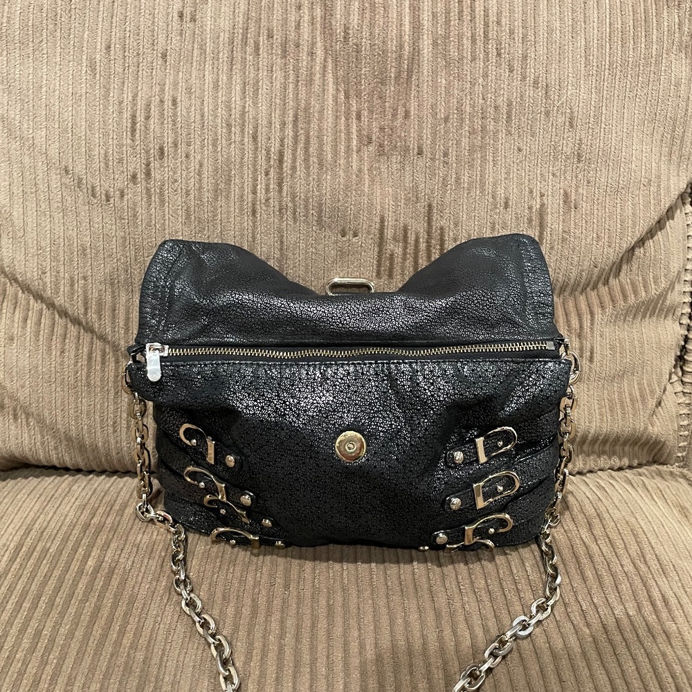 Jimmy Choo Small Blythe Black Leather Shoulder Bag - Picture 2 of 14